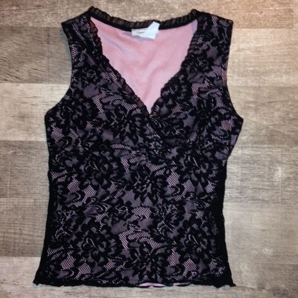 V Generation Tops - Sexy Pink & Black Lace Top Size Small